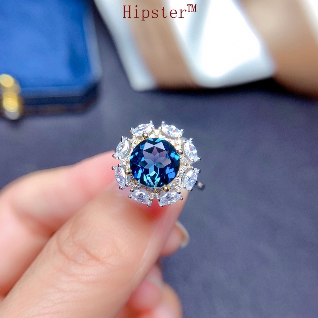 New Fashion Hot Sale Natural Sky Sapphire Set Rings Pendant