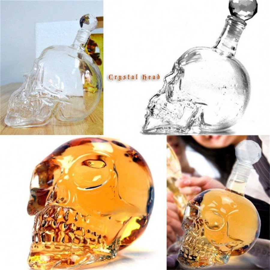 Botol whiski whiskey Skull Crystal Head tengkorak Vodka Besar 1000ml