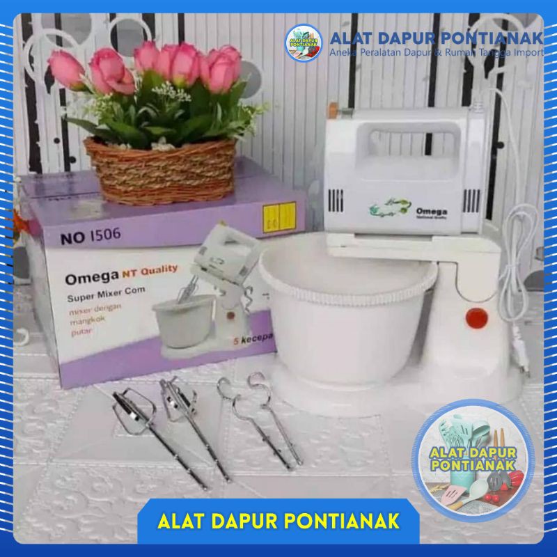 Stand Mixer National Omega 1506 Mixer Roti Duduk Berdiri + Mangkok Berputar Standing Mixer Kue