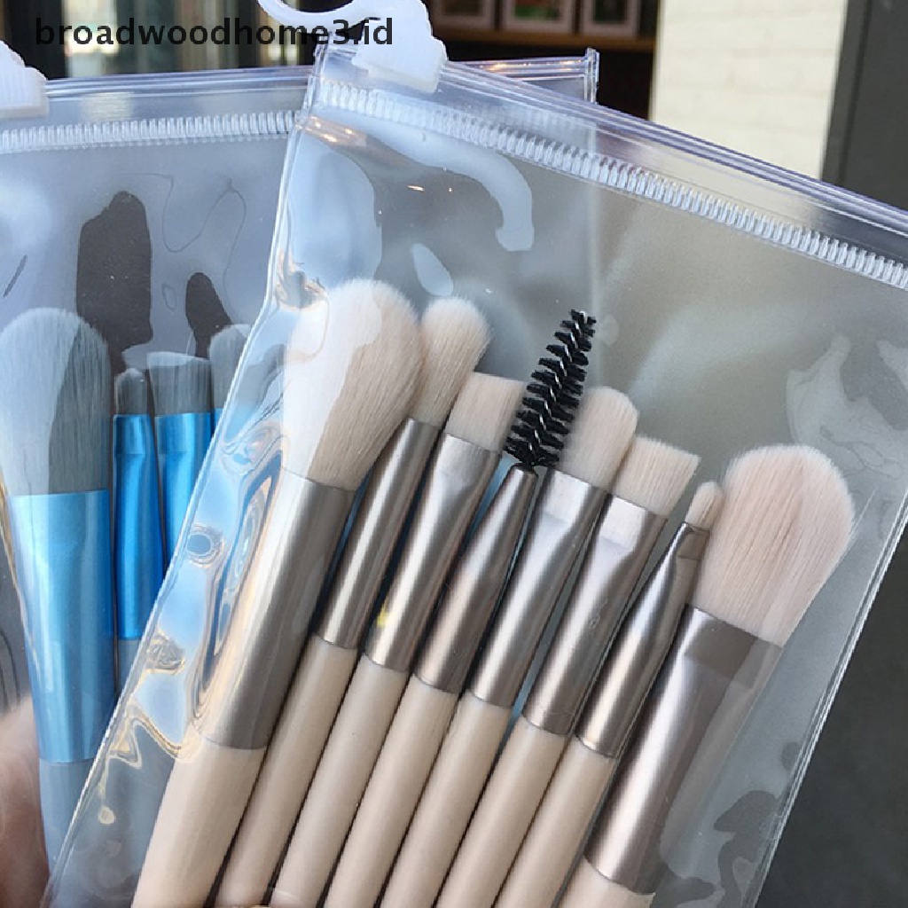 8pcs / set Brush Makeup Mini Portable Gagang Kayu Untuk Pemula