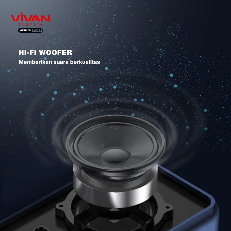 Speaker Bluetooth VIVAN VS20 Wireless Audio Portable Mega Bass Waterproof IPX7 Hi-Fi AUX TWS Bluetooth 5.0 Original Surround Sound 360° - Garansi Resmi 1 Tahun-4