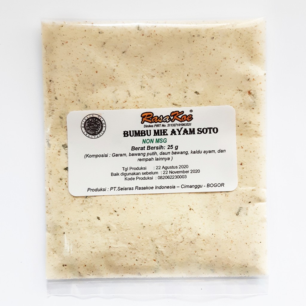 

Rasakoe Bumbu Mie Rasa Soto Non MSG 25gr Bisa COD bumbudapurbintang