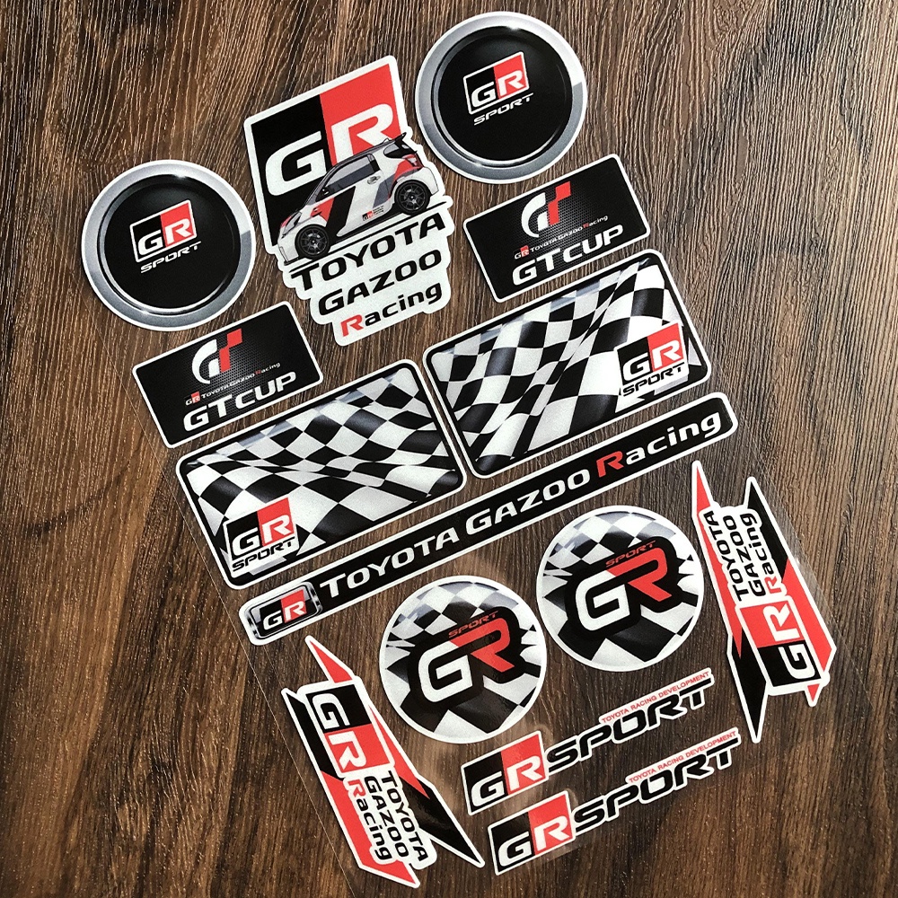 Stiker Motif Toyota GR GAZOO Racing Untuk Dekorasi Helm Motor Yaris Supra 86 RAV4 Vitz Camry