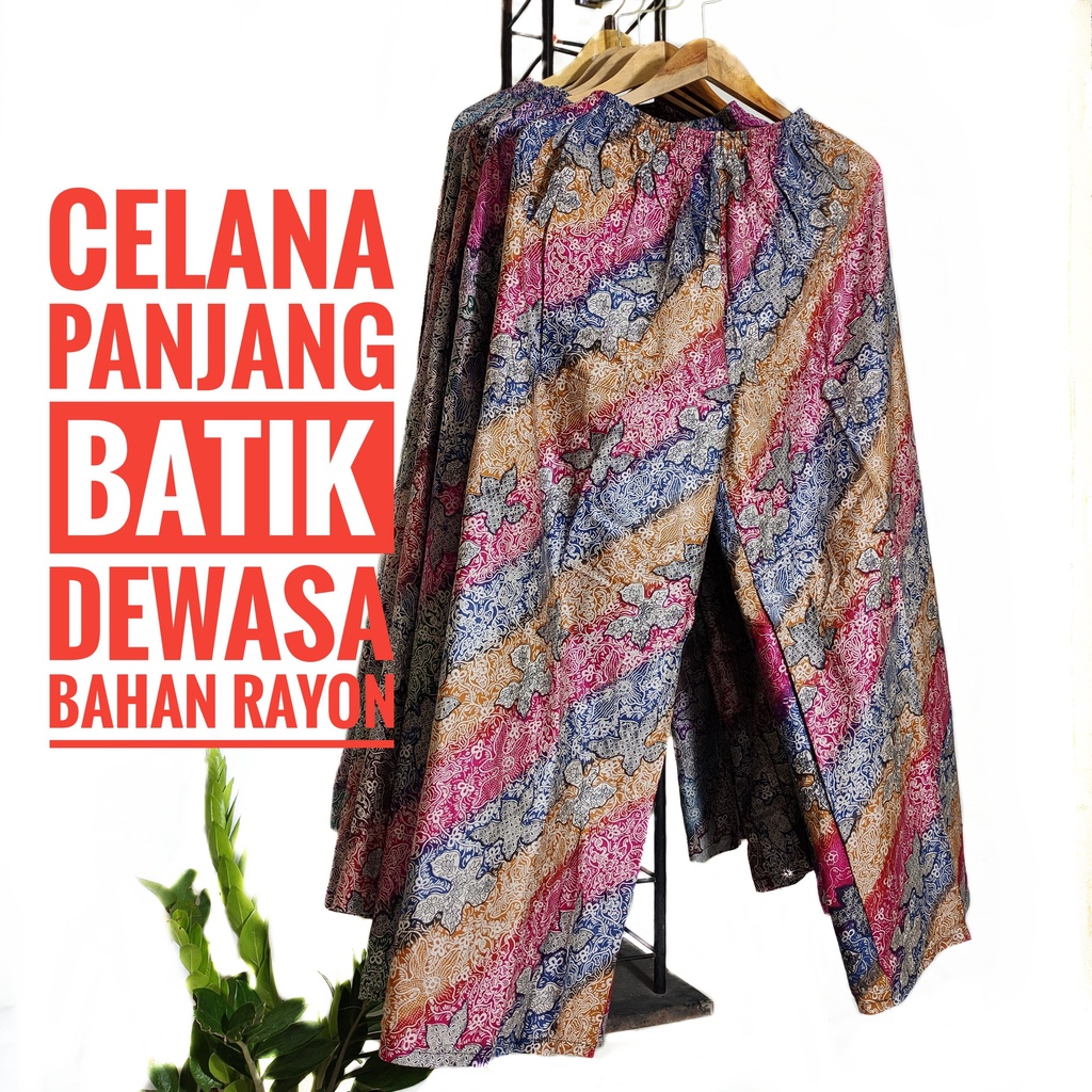 Celana Panjang Batik Kulot Wanita Bahan Rayon