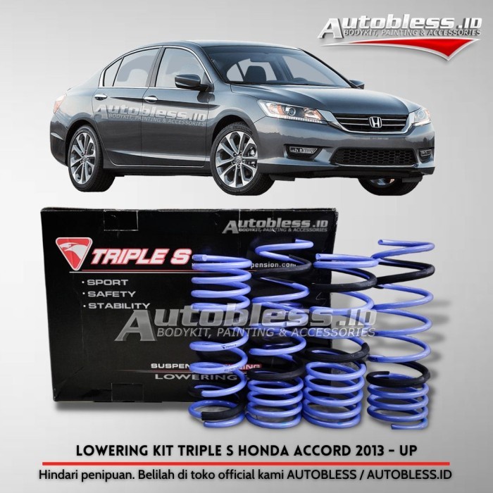 Per Lowering Kit Triple S Honda Accord CR2 2013+ not Tein Eibach H&R bahan duraflex