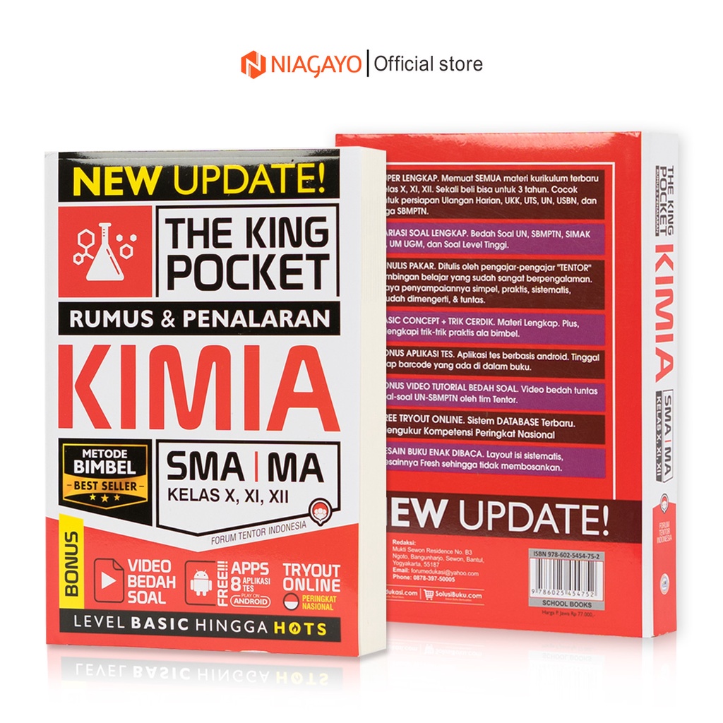 Buku Kimia The King Pocket Rumus dan Penalaran Pelajaran SMA MA Kelas X XI XII-1