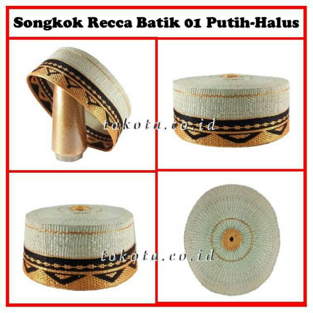 Songkok Recca Batik 01 Putih Halus