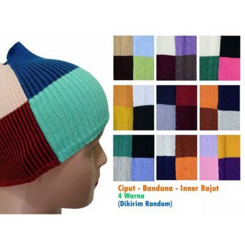 BANDANA RAJUT 4 WARNA / CIPUT RAJUT 4 WARNA ( random )