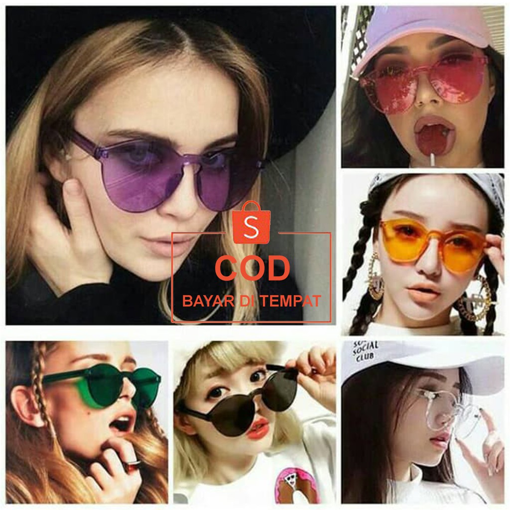 ✅COD Kacamata Jelly Anti Radiasi Hitam Gaya Korean Style Aksesoris Fashion Sunglasses Kaca Mata Retro Polarized Photocromic Pria Wanita Cowok Cewek Perempuan Korea Murah Original