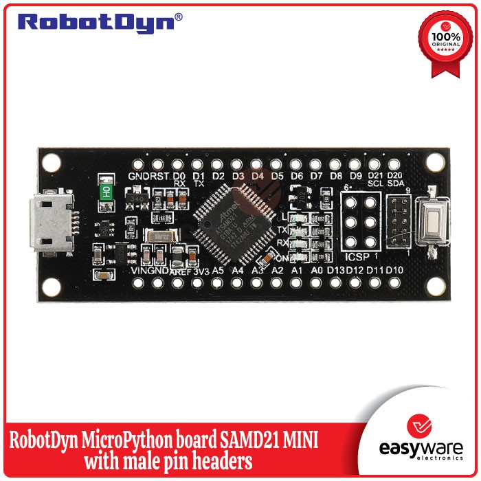 RobotDyn MicroPython Board SAMD21 MINI With Male Pin Headers