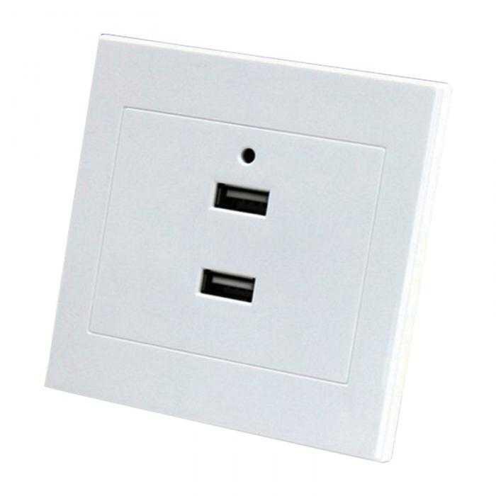 Stop Kontak Dinding 2 Port USB Wall Socket 2.1A - ES-USB-2 ( Mughnii )