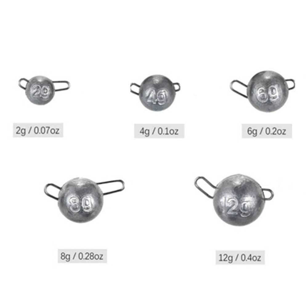 Timbal Pancing Agustina 5Pcs Putaran Memimpin Memancing Soft Lure Jig Lead head Threading Lead Sinker