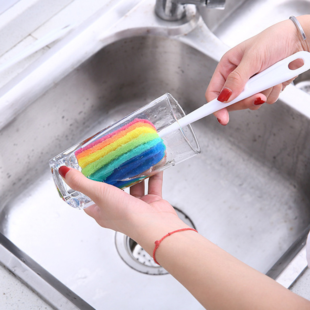 【TERSEDIA &amp; COD】Baby Bottle Brushes Silicone Glass Cleaning Brush Long Handle Cup Brush Household Tea Kitchen