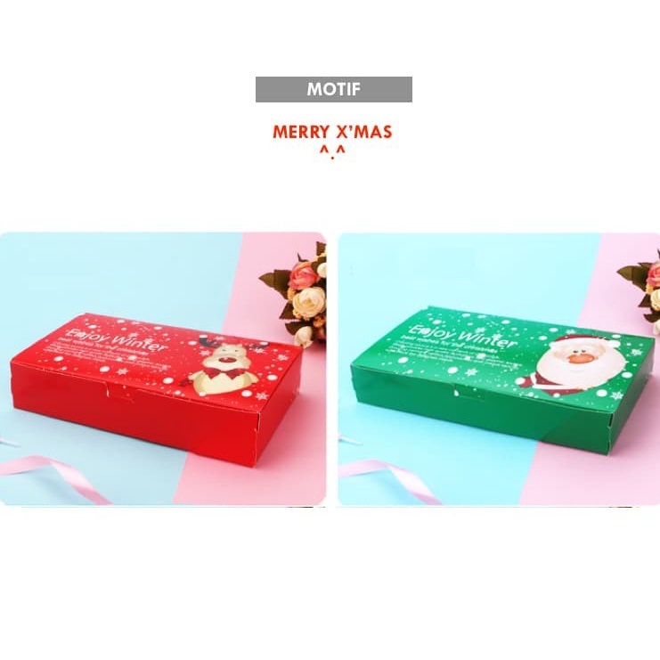 

KOTAK motif RUDOLF, BOX PACKING HADIAH NATAL, BOX FOR X'MAS GIFT