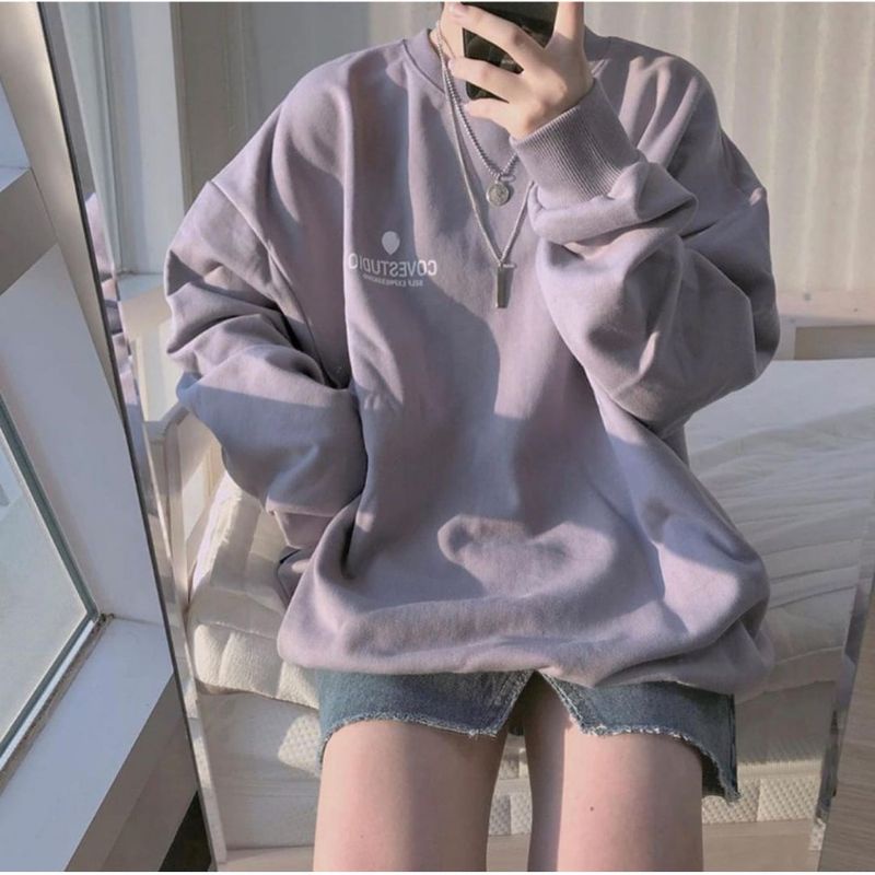 [MURAH] Sweater Wanita Converstudo Sweater Crewneck Hoodie Wanita Sweater Oversize Baju Wanita Switer Hudie Jaket Wanita-5