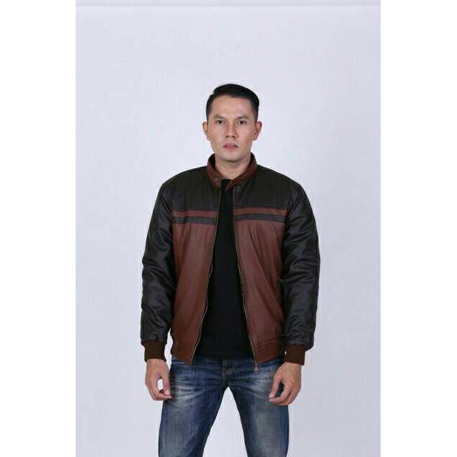 Jaket Motor Semi Kulit Pria Ada Ukuran Besar Xxl/jaket Casual Pria