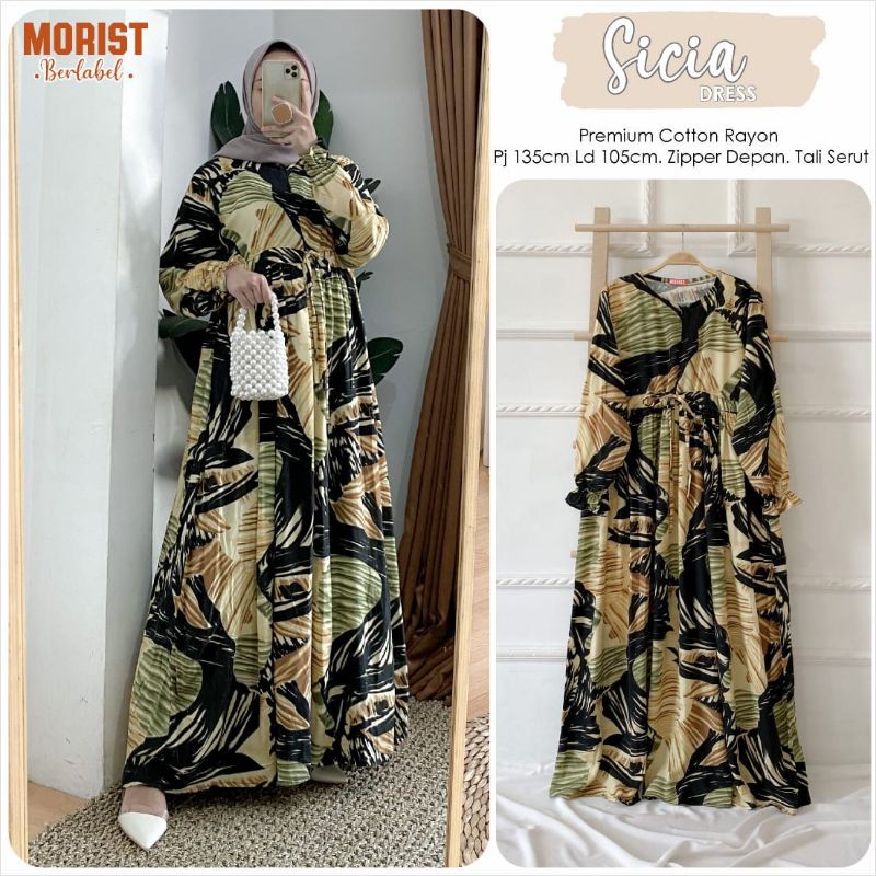 SICIA DRESS BY MORIST BERLABEL/DRESS RAYON MOTIF/DRESS MOTIF BUNGA/GAMIS RAYON/HOME DRESS RAYON ADEM