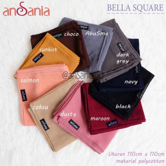 Segi Empat Polos BELLA SQUARE Polycotton Double Hicon ori Ansania