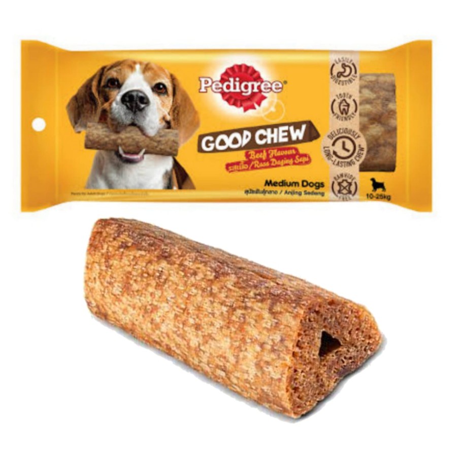 Pedigree Good Chew Beef Flavour 83gr Medium Dogs 10-25kg Cemilan Anjing