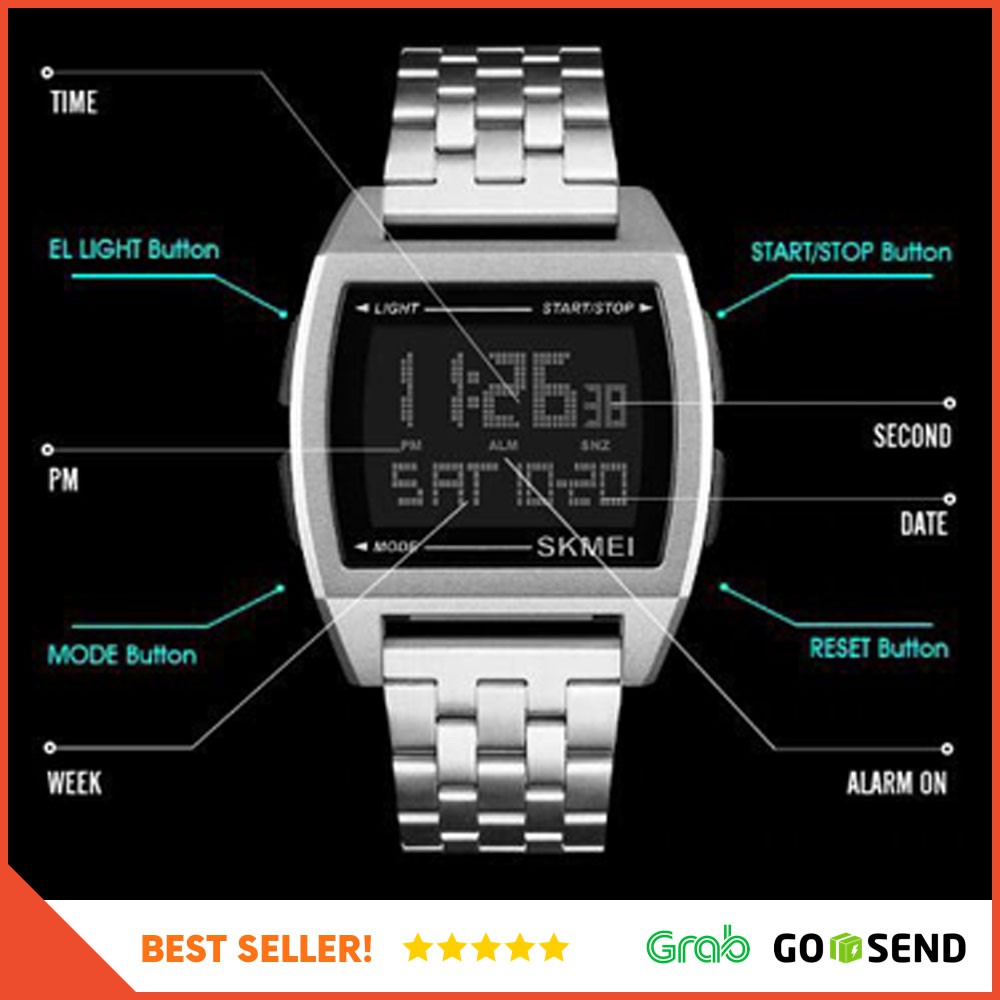 SKMEI Jam Tangan Digital Pria - 1368 - Black