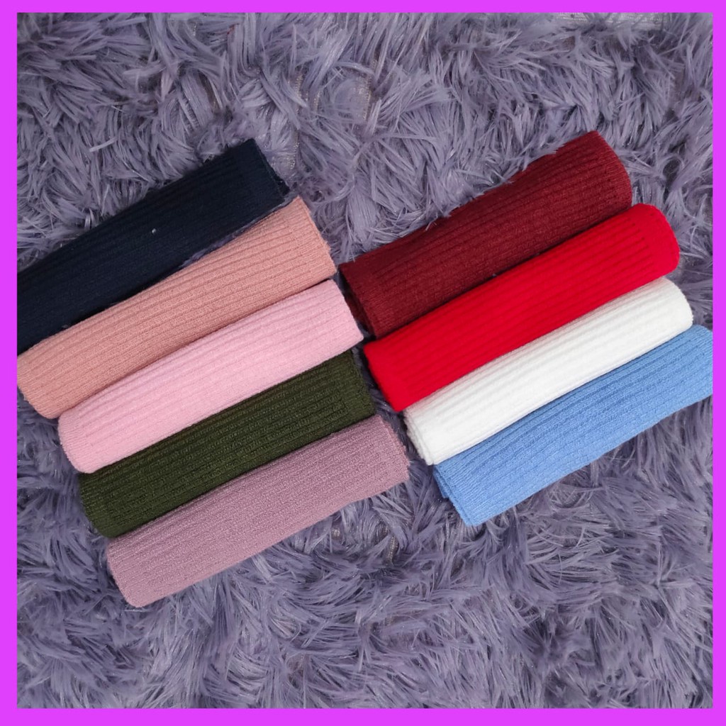 New Bandana Ciput Rajut Polos Tebal Berkualitas Salur Rajut Muslimah