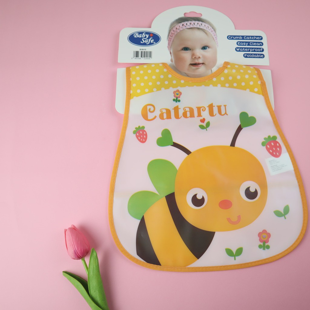 Baby Safe BIB05 | Long Bib | Celemek / Slabber  Perlengkapan Makan Bayi Plastik | Mpasi