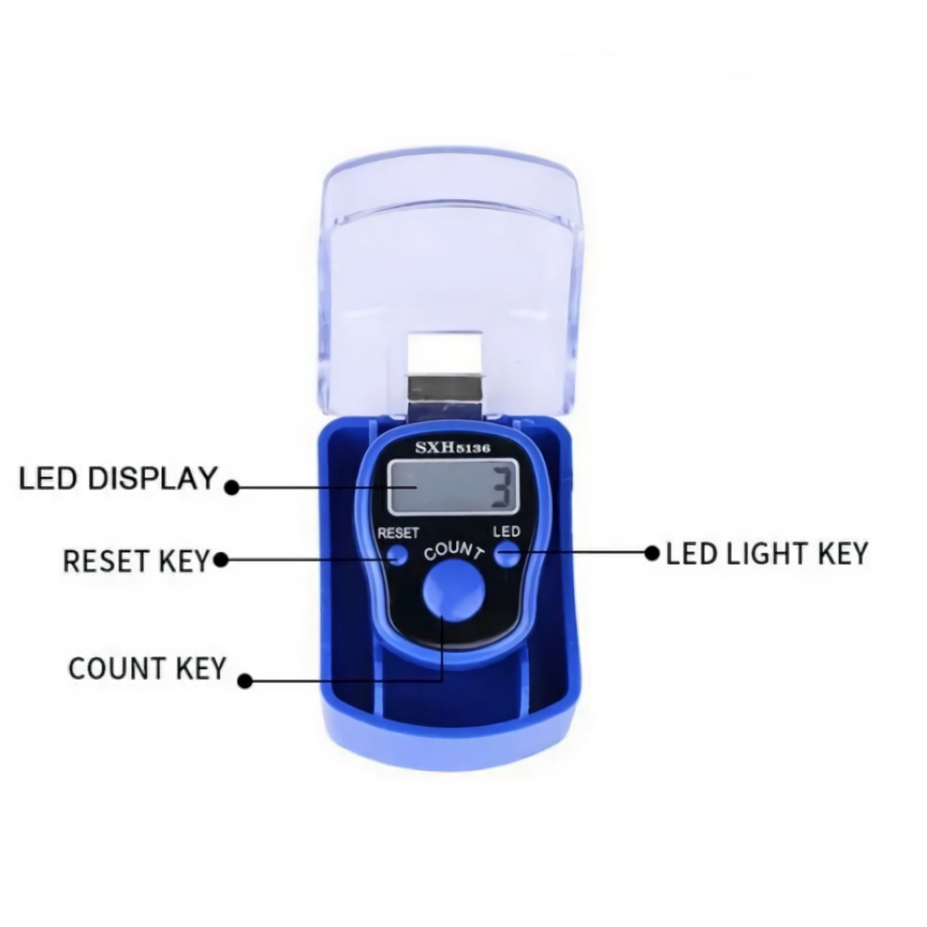 ☛TK☚ R487 Tasbih Digital LED / Tally Counter LED Lampu Free Kotak Dzikir Digital Counter Box Mika Miniatur Arab Sholat / Digital Counter LED