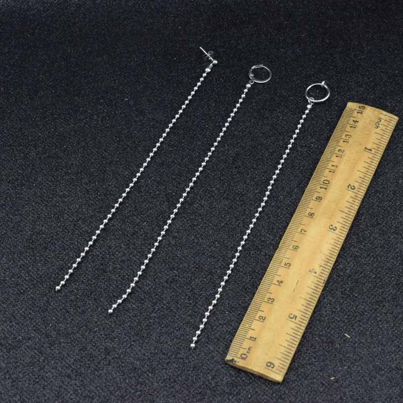 BTS Chengcheng Anting Panjang Rantai Stainless Steel Model Piercing &amp; Tanpa Tusuk untuk Pria/Wanita