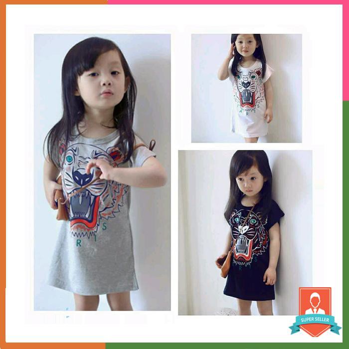 simple dress kenzo baju anak perempuan import