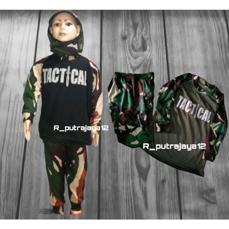 Setelan Loreng Anak TACTICAL TNI AD Piyama Loreng Anak Kaos Loreng Anak Kaos Tactical