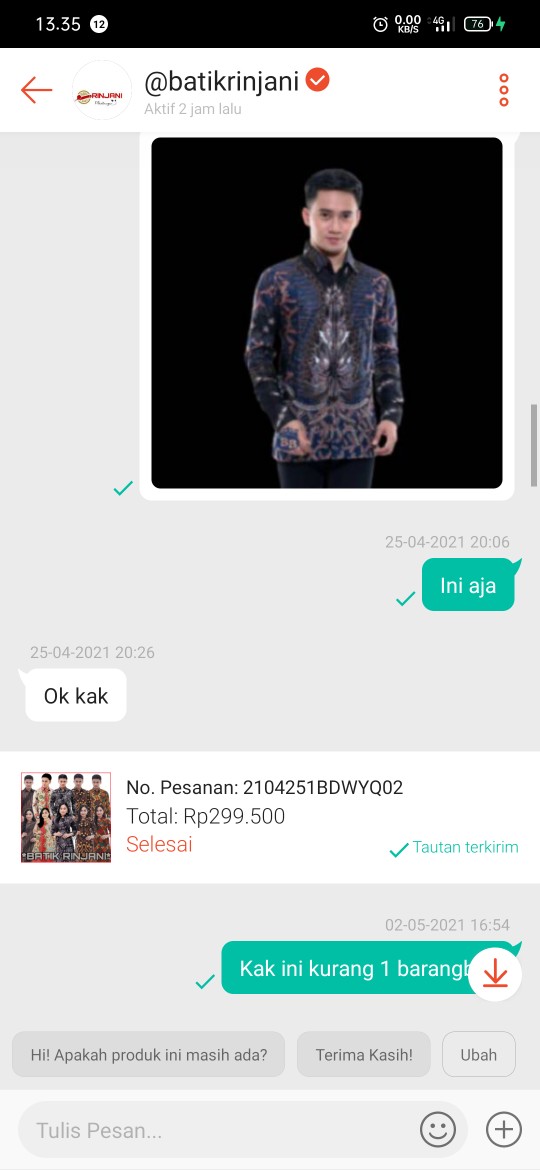 Baju Batik Atasan Pria Jumbo Size M L Xl Xxl Kemeja Batik Lengan Panjang Bahan Katun Kekinian