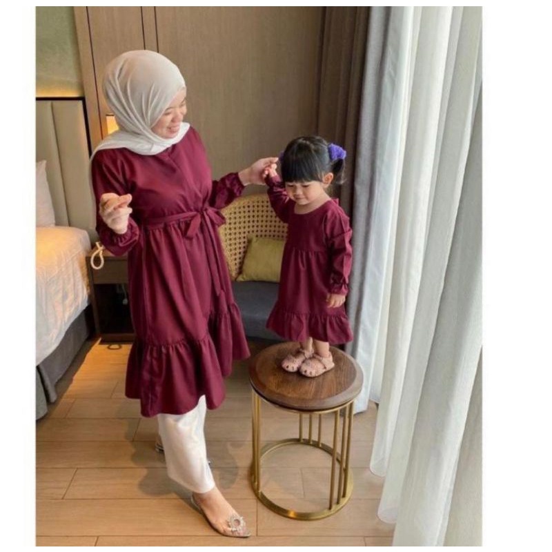 Tunik Couple mom and kids rempel bawah