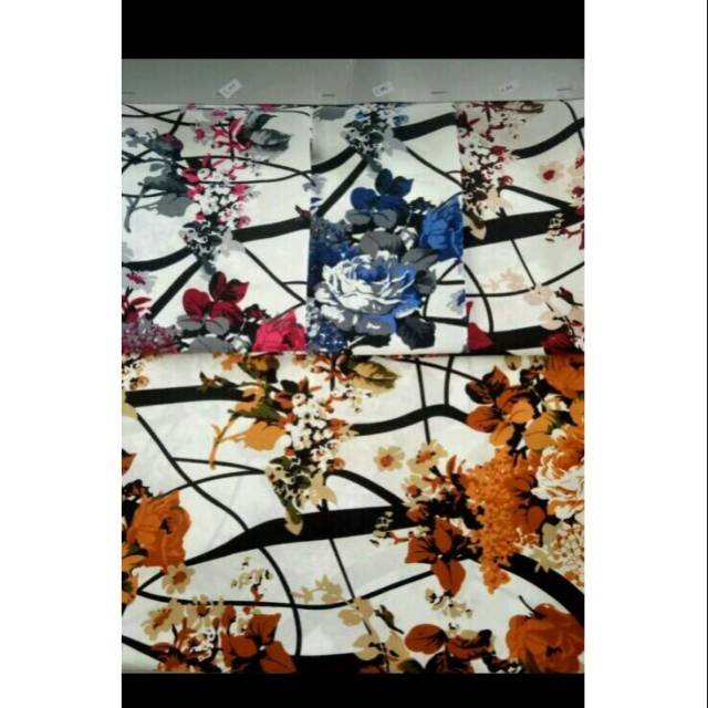 Hijab/Khimar/Jilbab Wolfis Motif Bunga Mawar
