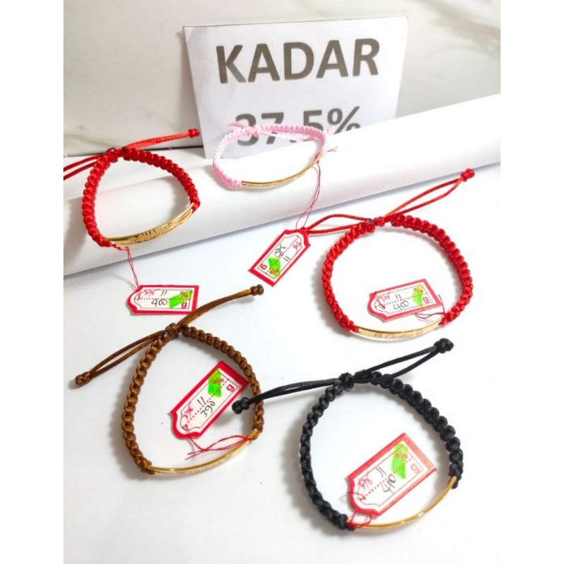  gelang  tali  plat  emas murni 8k Shopee Indonesia