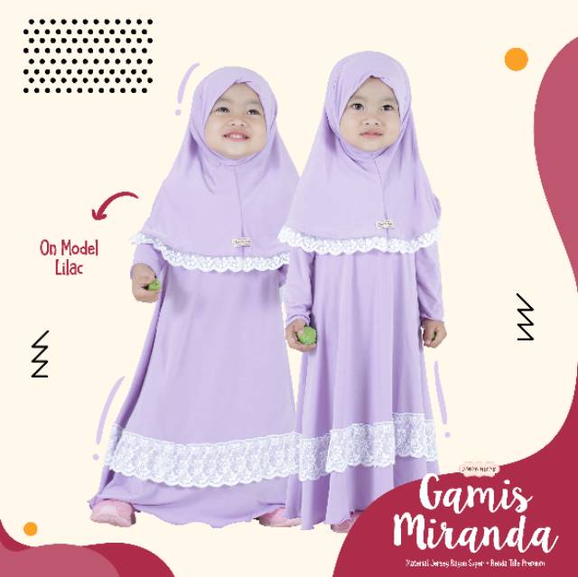Gamis Miranda Size M 2-3y /Gamis Anak / Gamis Anaya hijab