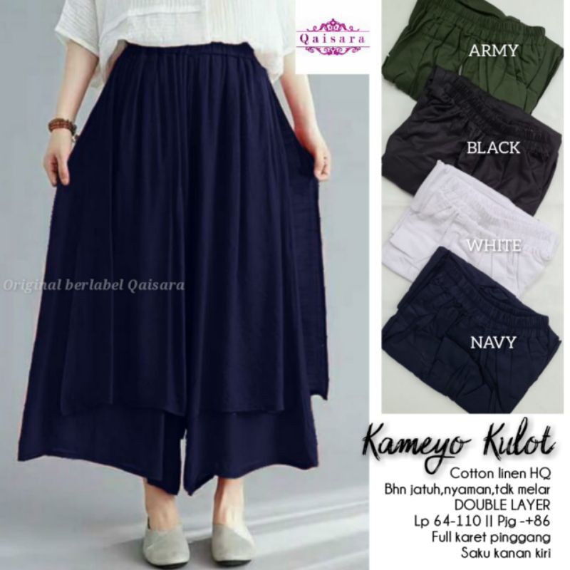 Kameyo Pants - Celana Kulot Linen Dua Layer (KOREAN PANTS)