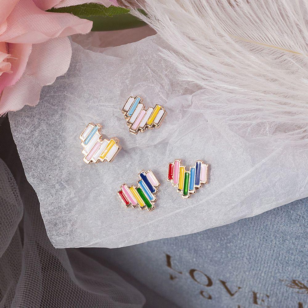 Lily Rainbow Anting Lucu Pesta Fashion Perhiasan Pola Hati