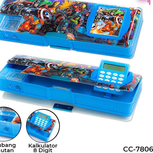 

*Diskon* Tempat Pensil Magnet Karakter + Kalkulator / Kotak Pensil CC-7806 populer
