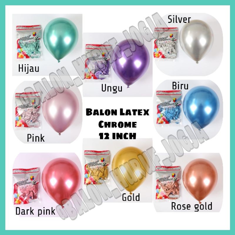 Balon Latex Chrome 12 inch