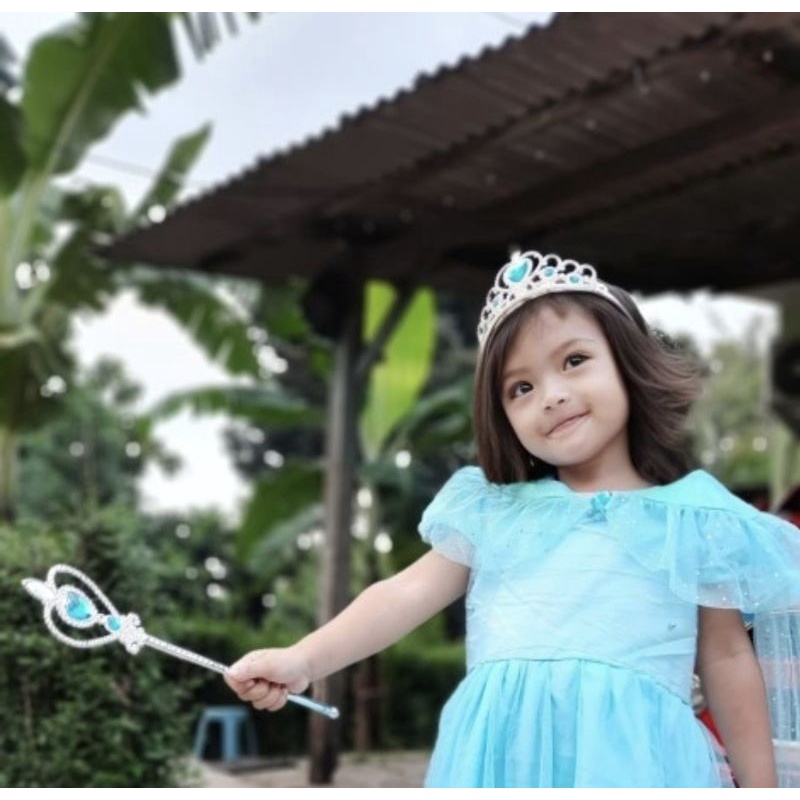 Gaun Dress Baju Elsa Frozen Bayi Anak 2-12 tahun Ulang Tahun Pesta Disney Princess GRATIS PITA untuk BABY KA107