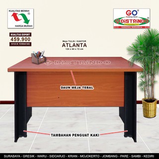 Meja Tulis Kantor Kokoh ada penguat kaki dan daun meja Meja Tulis Kantor Kokoh ada penguat kaki dan daun meja
