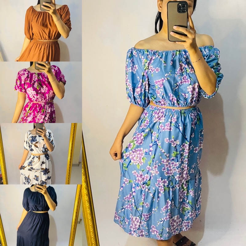 setelan dewasa crop rok  wanita sabrina/ baju kekinian //setcrop