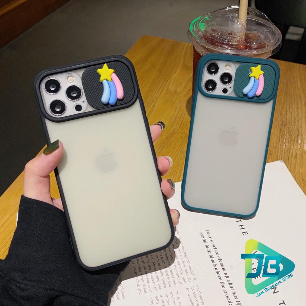 SOFTCASE SLIDE PELINDUNG KAMERA STAR 3D IPHONE 6 6+ 7 7+ 8 8+ SE 2020 X XR XS MAX 11 12 13 MINI PRO MAX JB4989