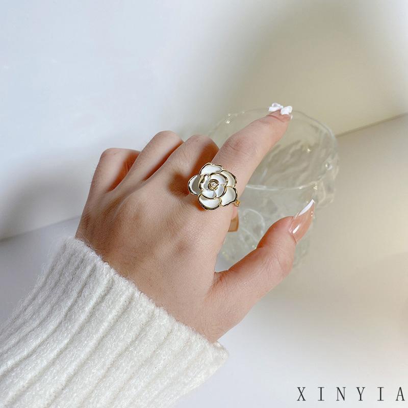 【COD】Cincin Jari Telunjuk Desain Bunga Putih Gaya Vintage Perancis Cincin Model Terbuka