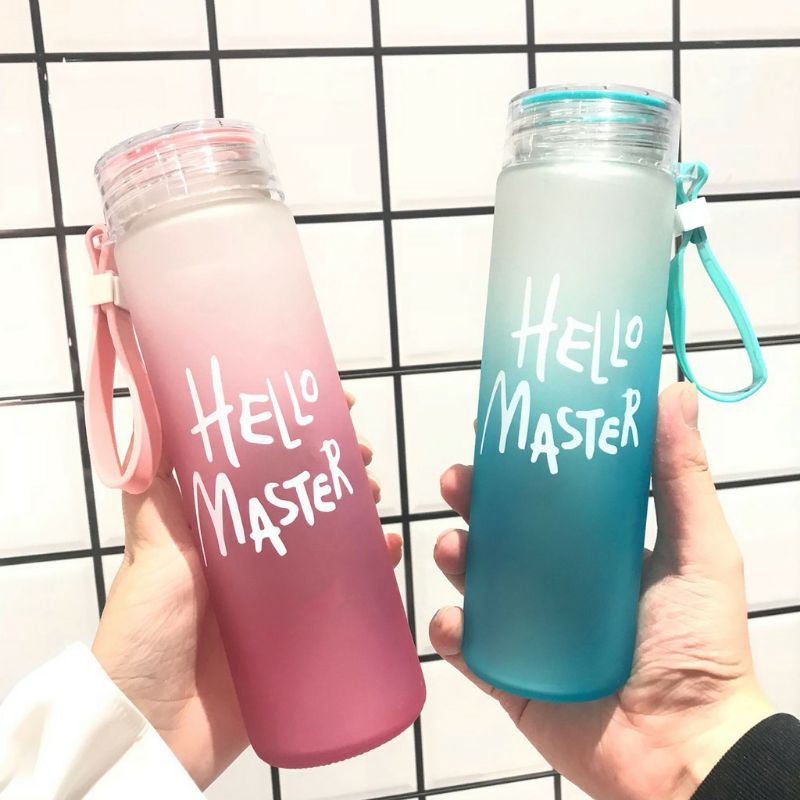 Medan Termurah 500ml So beautiful botol minum kaca cantik Hello Master unik