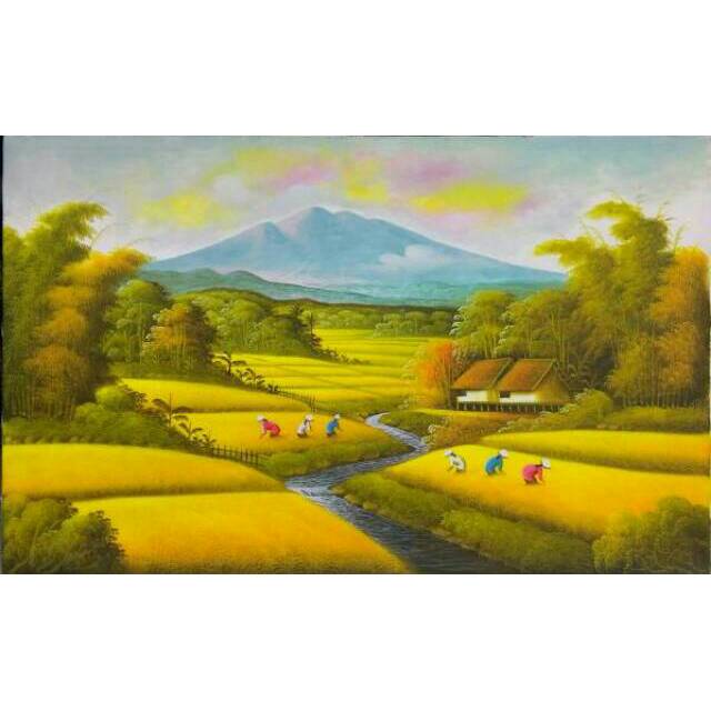 LUKISAN PEMANDANGAN SAWAH