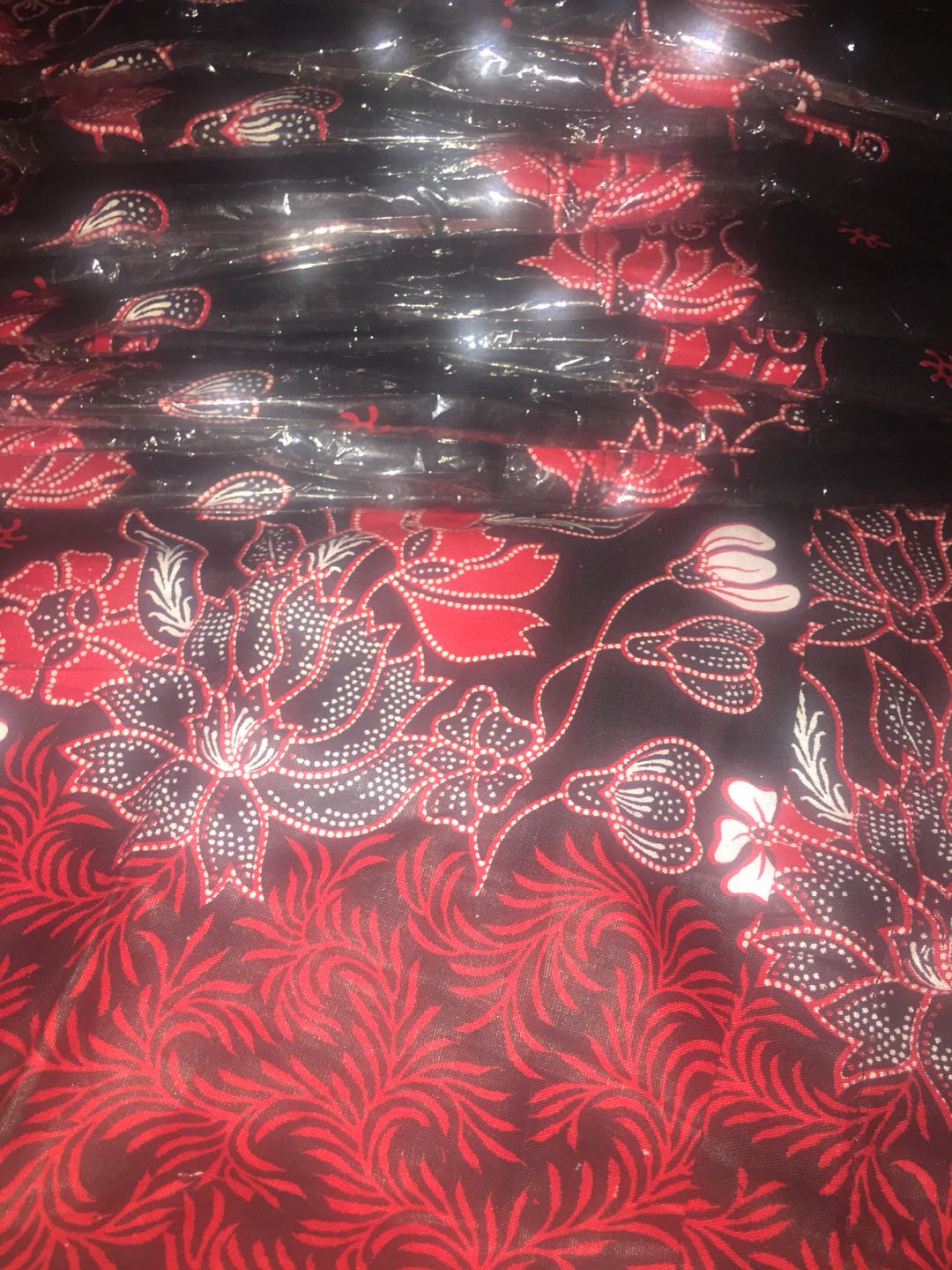 M L Xl Xxl Kemeja Batik Pria Modern Sakura Merah Daun Blarak Merah Diskon Murah