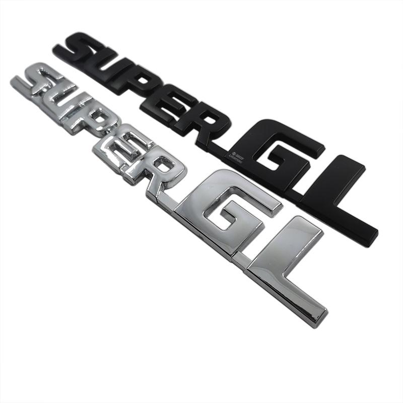 1pc Stiker Emblem Logo SUPER GL Bahan ABS Krom Warna Hitam Untuk Bagasi Belakang Mobil TOYOTA HIACE SUPER GL