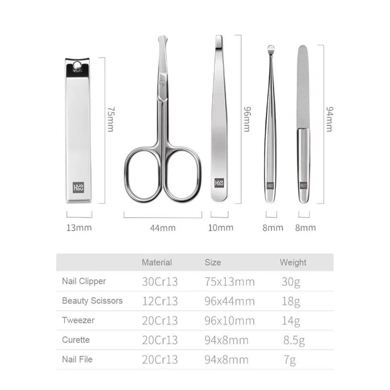 HUOHOU HU0061 - Stainless Steel Nail Clippers Set - Set Lengkap Gunting Kuku Manikur Pedikur