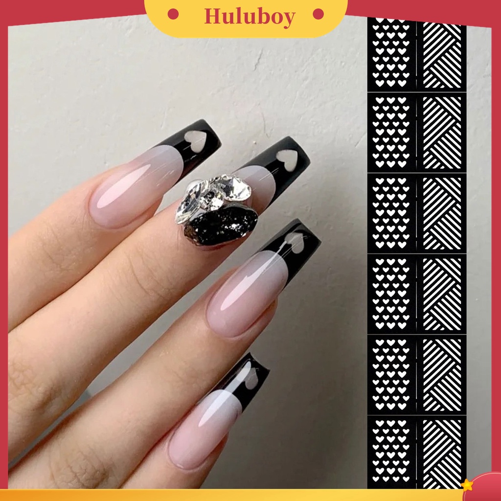 Huluboy Huluboy♡ Stiker Kuku Motif Hati / Bintang Untuk Nail Art